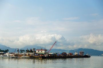 View of the fishing harbor in the bay