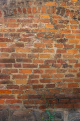 Rustikale Ziegelmauer mit Zierbogen in verschieden großen Ausschnitten als Hintergund
