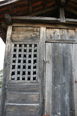 antique wooden window. old wood texture