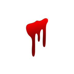 Blood drip. Drop blood isloated white background. Happy Halloween decoration design. Red splatter stain, splash spot, horror blot. Bleeding bloodstain scare texture. Liquid paint. Vector illustraton
