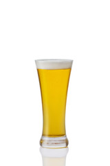 Perfect glass of beer on white background