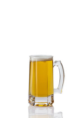 Perfect glass of beer on white background