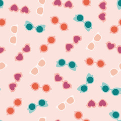 Seamless pattern with colorful sunglasses