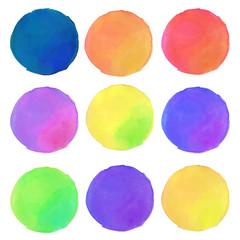Watercolor Round Color Circles Set