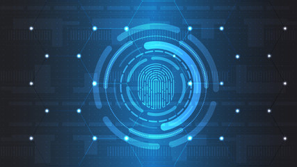 Obraz premium Fingerprint technology vector background. Digital identification. EPS 10
