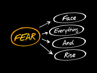 FEAR - Face Everything And Rise acronym, concept background