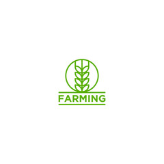 Farming logo design - growing botanical agriculture environment