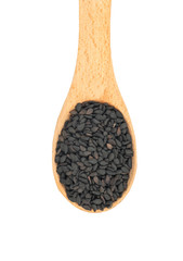 Black sesame in spoon