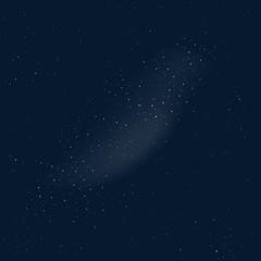 Outer space background vector illustration, night sky cosmic with stars blue backdrop image