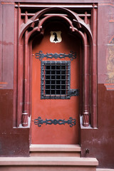 Red door at Basel Town Hall in Switzerland