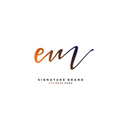 Obraz premium E M EM Initial letter handwriting and signature logo concept design.