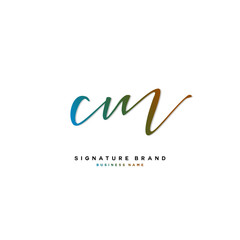 C M CM Initial letter handwriting and  signature logo concept design.