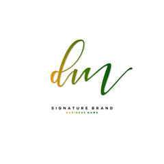 D M DM Initial letter handwriting and  signature logo concept design.