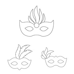 Vector design of masquerade and mystery sign. Set of masquerade and festival vector icon for stock.