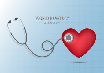 World Heart Day concept flat icon design