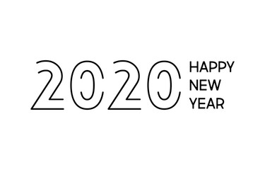 2020 New Year text design. Unique design for banner, poster, postcard, print and calendar. Vector illustration