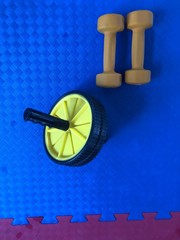 Dumbbells and ab roller