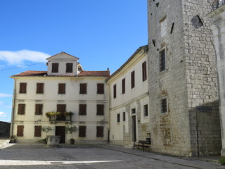 street in old town of Motovun croatia