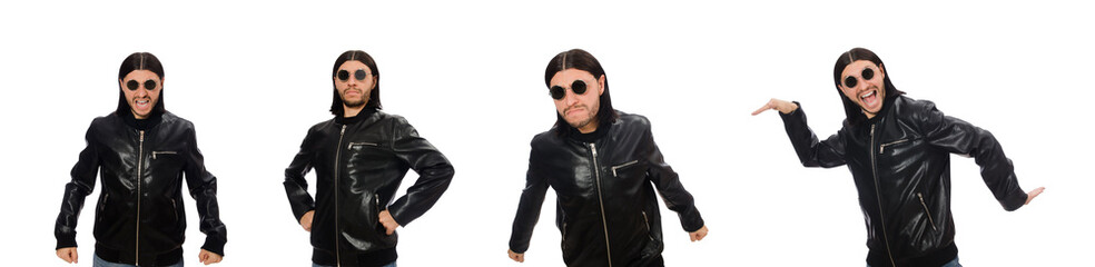 Aggressive angry man isolated on white