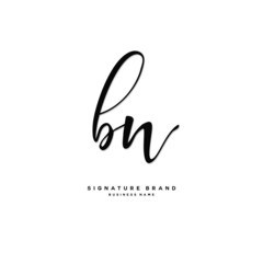 Fototapeta premium B N BN Initial letter handwriting and signature logo concept design.