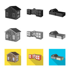 Isolated object of facade and housing logo. Set of facade and infrastructure stock vector illustration.