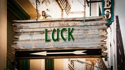 Obraz premium Street Sign to Luck