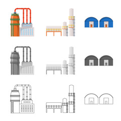 Obraz premium Isolated object of production and structure logo. Collection of production and technology vector icon for stock.