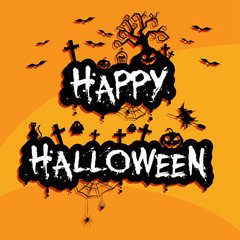 flat design background Halloween. Vector, illustration.