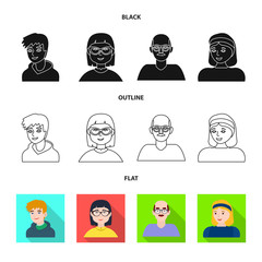 Vector illustration of clothing and fashion icon. Set of clothing and nationality vector icon for stock.