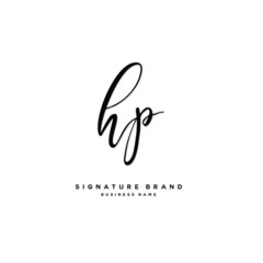 H P HP Initial letter handwriting and  signature logo concept design.