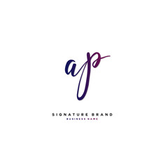 A P AP Initial letter handwriting and  signature logo concept design.