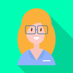 Vector design of glasses and girl sign. Set of glasses and eye stock symbol for web.