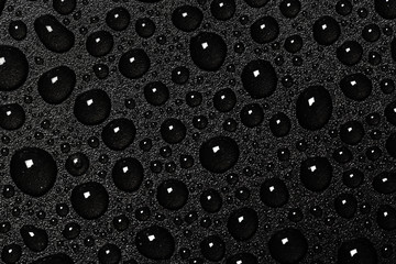 abstract water drops on a dark black  background