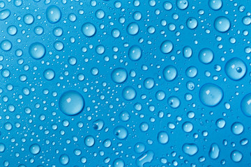 Blue water drops background