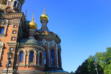 Fototapeta na wymiar Orthodox church of Our Savior on Spilled Blood architecture in Saint Petersburg, Russia 