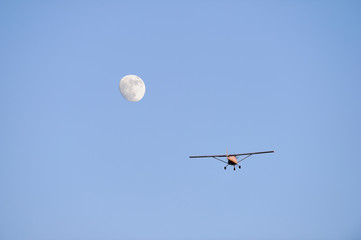 airplane in the moon