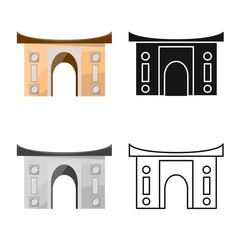 Vector illustration of building and vietnam icon. Collection of building and place stock vector illustration.