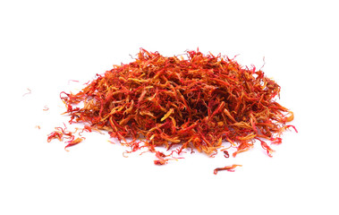Safflower dried on white background
