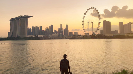 The most beautiful Viewpoint sunset in Singapore city.