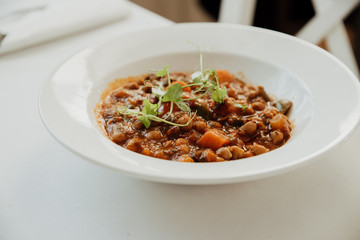 close up on chickpea stew
