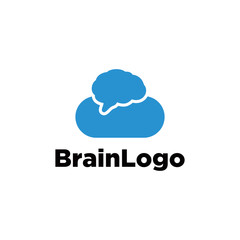 Brain cloud logo. Brain vector template