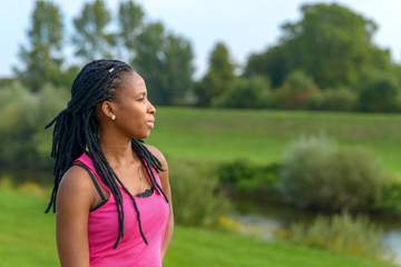 Attractive young African woman with braids