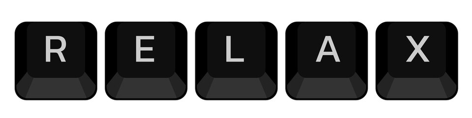 Relax button on keyboard computer concept