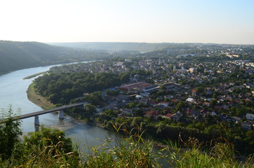 Zalishchyky town is a round island surrounded by a river