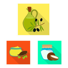 Vector illustration of bottle and glass icon. Collection of bottle and agriculture vector icon for stock.