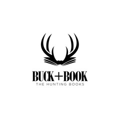 The buckhorn and books logo  for book hunters