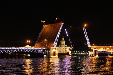 Naklejka na ściany i meble night view of St. Petersburg Russia