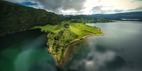 Luftaufnahme von Sete Cidades auf Sao Miguel / Azoren
