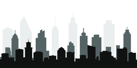 City landscape. vector illustration. Panorama urban modern city landscape with high skyscrapers.