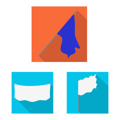 Vector design of fabric and white sign. Set of fabric and presentation stock vector illustration.